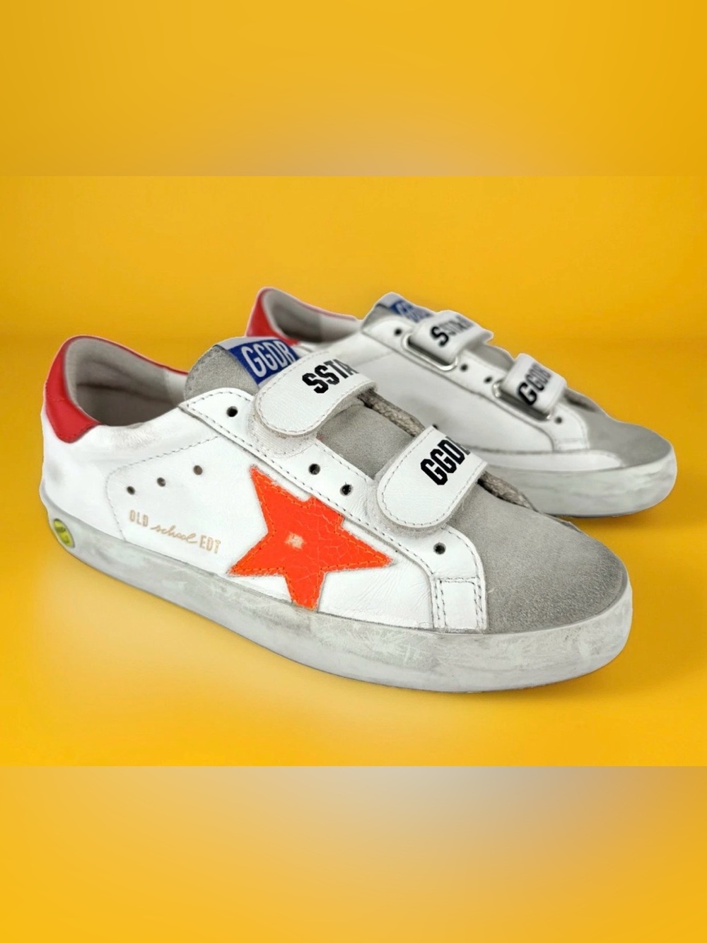 Golden Goose Boy's Old School EDT White Distressed Leather Sneakers EU 32 - US 1
